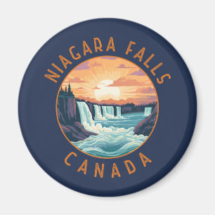 Niagara Herfsten Canada Retro Distress Circle Magneet