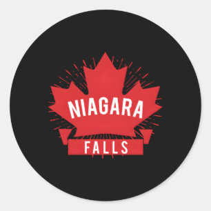 Niagara Herfsten Canada Rode esdoornblad Ronde Sticker