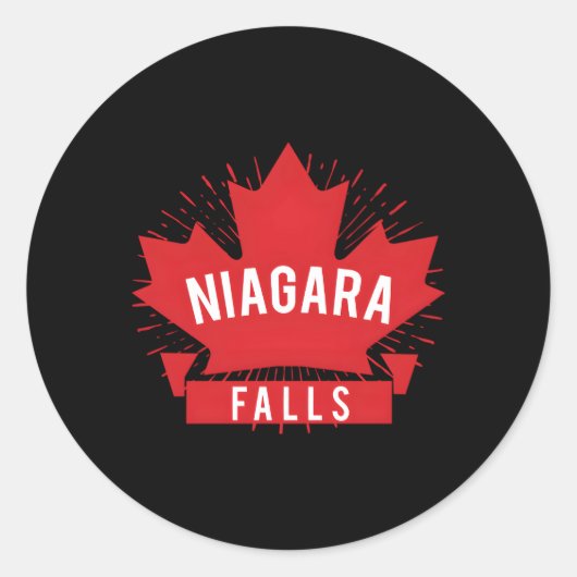 Niagara Herfsten Canada Rode esdoornblad Ronde Sticker (Voorkant)