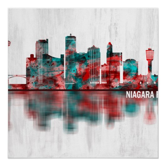 Niagara Herfsten Canada Skyline Perfect Poster (Voorkant)