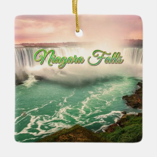 Niagara Herfsten, Canada sunset stylized Keramisch Ornament (Voorkant)