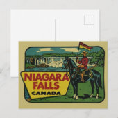Niagara Herfsten Canada Vintage Reizen met Mountie Briefkaart (Voorkant / Achterkant)