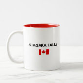 Niagara Herfsten Canadees Vlag Lichtkleur Tweekleurige Koffiemok (Links)