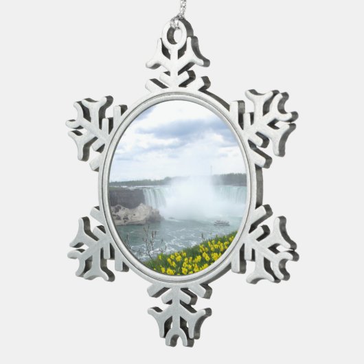 Niagara Herfsten Canadian Side Tin Sneeuwvlok Ornament (Rechts)