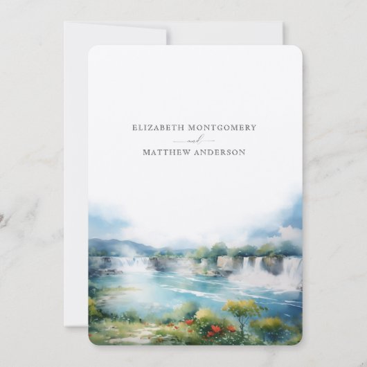 Niagara Herfsten Cascade Canada Bruiloft Kaart (Achterkant)