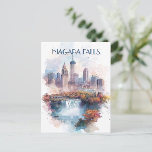Niagara Herfsten en Buffalo City NY Verenigde Stat Briefkaart (Staand voorkant)