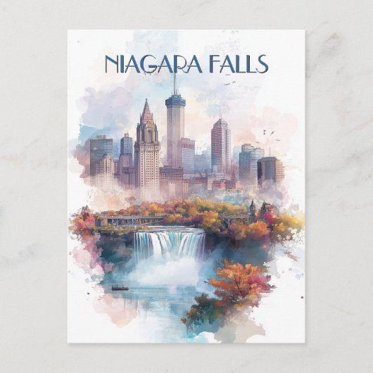 Niagara Herfsten en Buffalo City NY Verenigde Stat Briefkaart (Voorkant)