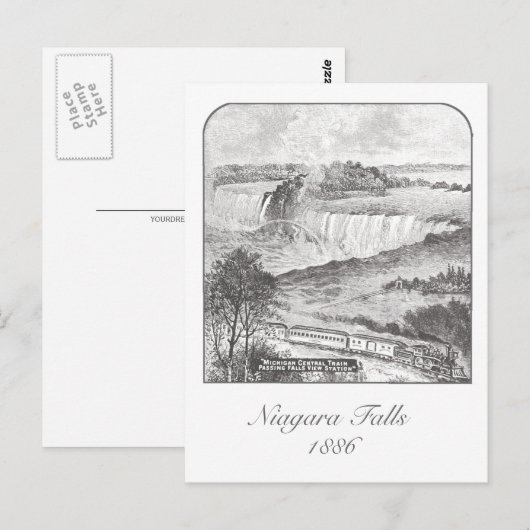 Niagara Herfsten - Herfsten Uitzicht Spoorweg 1886 Briefkaart (Voorkant / Achterkant)