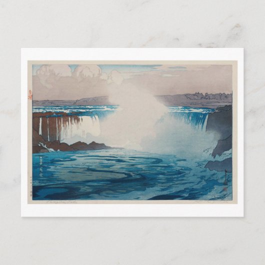 Niagara Herfsten, Hiroshi Yoshida, Woodcut Briefkaart (Voorkant)