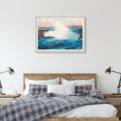 Niagara Herfsten, Hiroshi Yoshida, Woodcut Canvas Afdruk (Insitu (Slaapkamer))