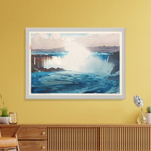 Niagara Herfsten, Hiroshi Yoshida, Woodcut Canvas Afdruk (Insitu (Woonkamer))