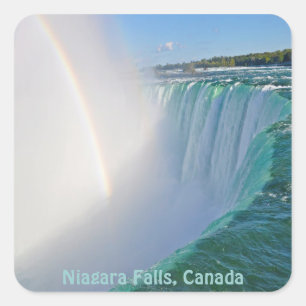 Niagara Herfsten Hoefijzer Herfsten en regenboog Vierkante Sticker