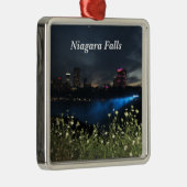 Niagara-Herfsten in de nacht Metalen Ornament (Rechts)