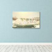 Niagara-Herfsten in de winter (Ice in the Water) Canvas Afdruk (Insitu (Houten vloer))
