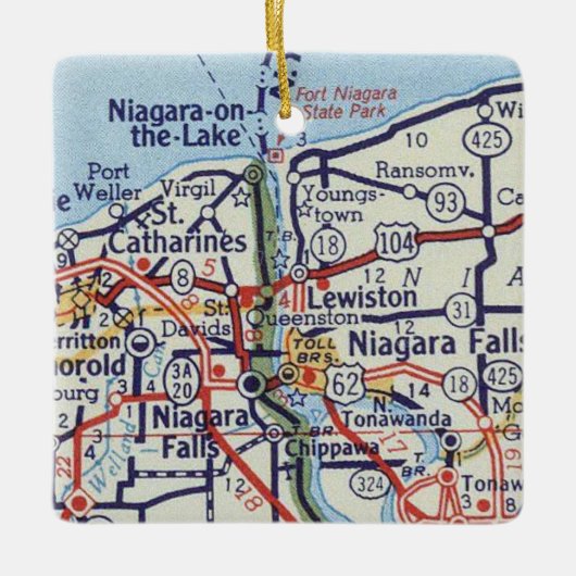 Niagara Herfsten kaart Keramisch Ornament (Voorkant)