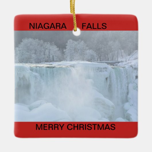 Niagara Herfsten, kerstversiering bevroren Keramisch Ornament (Voorkant)