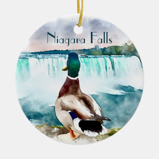 Niagara Herfsten Mallard Duck Souvenir Keramisch Ornament (Voorkant)
