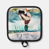 Niagara Herfsten Mallard Duck Souvenir Pannenlap (Voorkant)