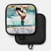 Niagara Herfsten Mallard Duck Souvenir Pannenlap (Voorkant / Achterkant)