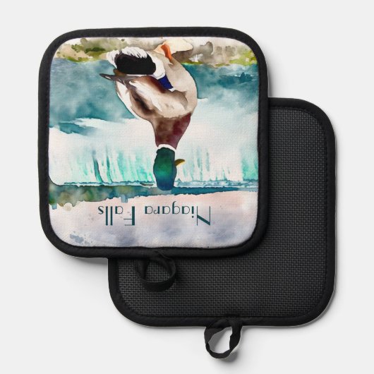 Niagara Herfsten Mallard Duck Souvenir Pannenlap (Voorkant / Achterkant)