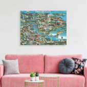 Niagara Herfsten Map Canvas Afdruk (Insitu (Woonkamer))