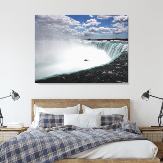 Niagara Herfsten met Seagull Canvas Afdruk (Insitu (Slaapkamer))