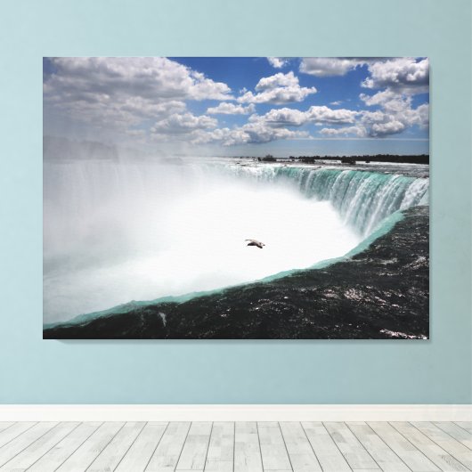 Niagara Herfsten met Seagull Canvas Afdruk (Insitu (Houten vloer))