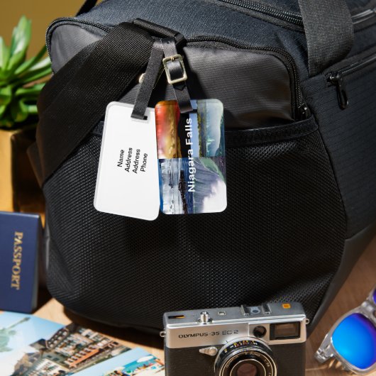 Niagara Herfsten New York Foto Uitzichten Bagagelabel (Voorkant /achterkant)