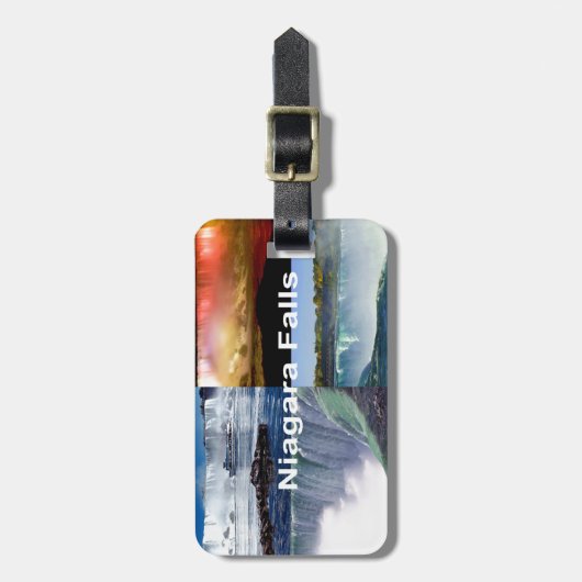 Niagara Herfsten New York Foto Uitzichten Bagagelabel (Voorkant verticaal)