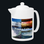 Niagara Herfsten New York Foto Uitzichten Theepot<br><div class="desc">Niagara Herfsten New York Foto Uitzichten product. Een collage van foto's van de mooiste watervallen van Amerika. Dit ziet er goed uit op elk product en maakt een geweldige reisherinnering. ⭐PERSONALISEER deze sjabloon met uw kunstwerk. ⭐Bewerk het verder om meer wijzigingen aan te brengen. ⭐BRENG dit ontwerp over op elk...</div>