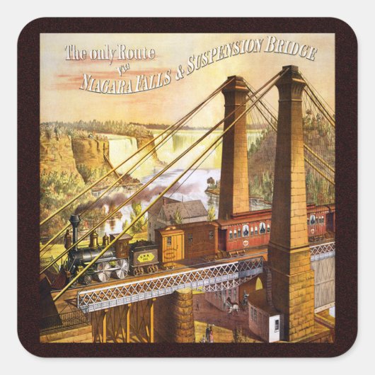 Niagara Herfsten New York Foto Uitzichten Vierkante Sticker (Voorkant)