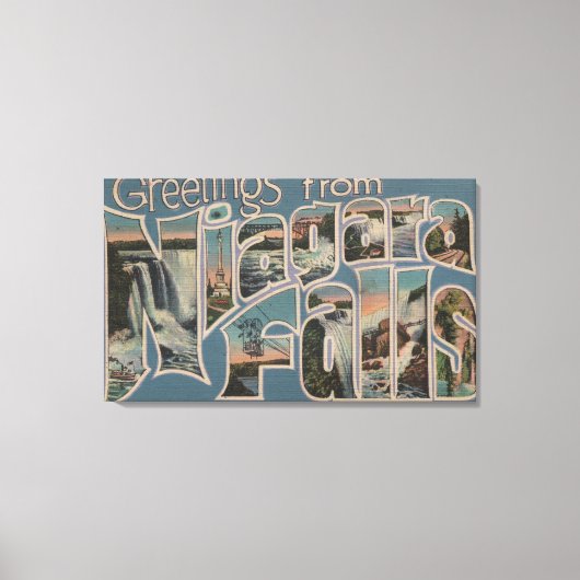 Niagara Herfsten, New York - Grote Letter Scenes 2 Canvas Afdruk (Voorkant)