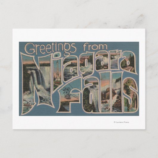 Niagara Herfsten, New York - Grote Letter Scenes 4 Briefkaart (Voorkant)