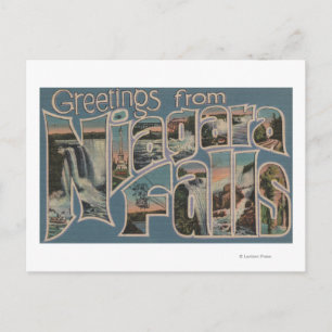 Niagara Herfsten, New York - Grote Letter Scenes 4 Briefkaart