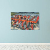 Niagara Herfsten, New York - grote lettertjes Canvas Afdruk (Insitu (Houten vloer))
