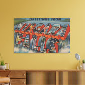 Niagara Herfsten, New York - grote lettertjes Canvas Afdruk (Insitu (Woonkamer))
