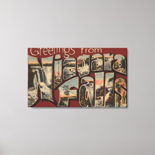 Niagara Herfsten, New York - Large Letter Scenes 3 Canvas Afdruk (Voorkant)