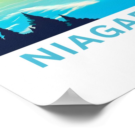 Niagara Herfsten New York Reizen Poster (Hoek)