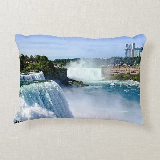Niagara Herfsten NY - Uitzicht Van Amerikaanse zij Accent Kussen (Achterkant)