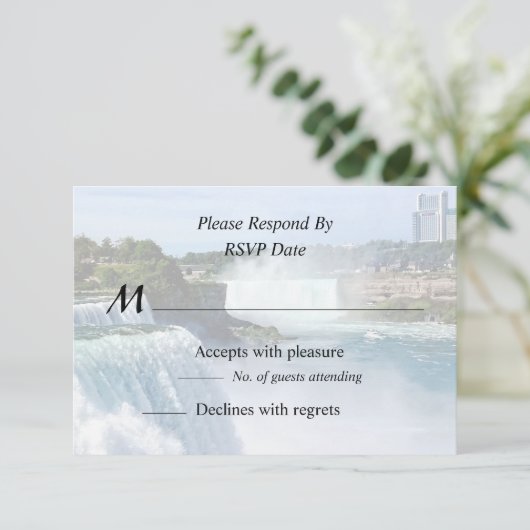 Niagara Herfsten NY - Uitzicht Van Amerikaanse zij RSVP Kaartje (Staand voorkant)