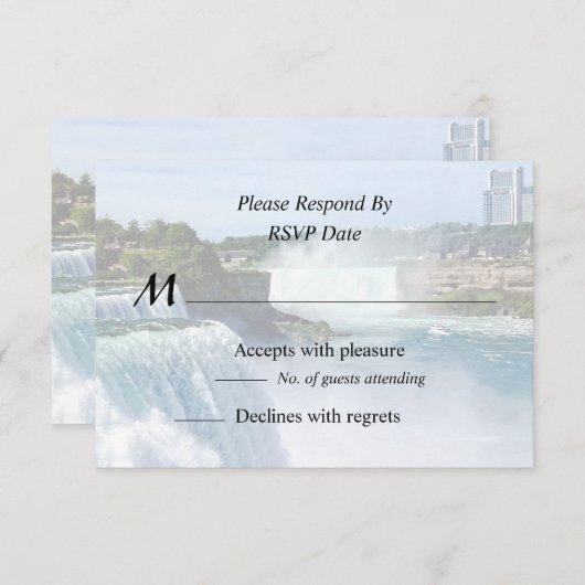 Niagara Herfsten NY - Uitzicht Van Amerikaanse zij RSVP Kaartje (Voorkant / Achterkant)