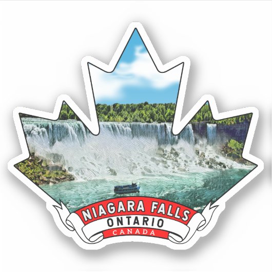 Niagara Herfsten, Ontario Canada Maple Leaf Sticker (Voorkant)