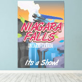 Niagara Herfsten Ontario Canada reisposter Canvas Afdruk (Insitu (Houten vloer))