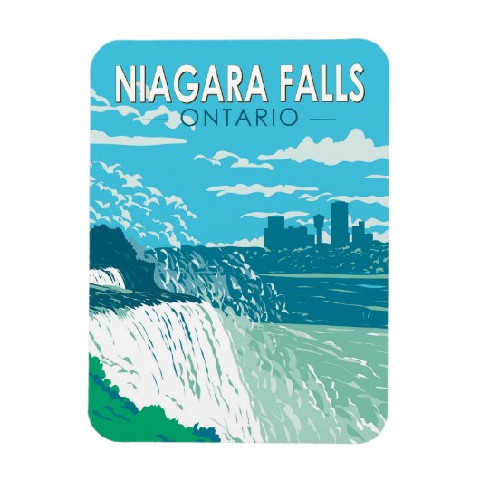 Niagara Herfsten Ontario Reizen Kunst Vintage Magneet (Verticaal)