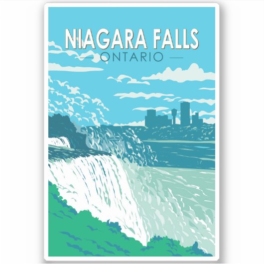Niagara Herfsten Ontario Reizen Kunst Vintage Sticker (Voorkant)