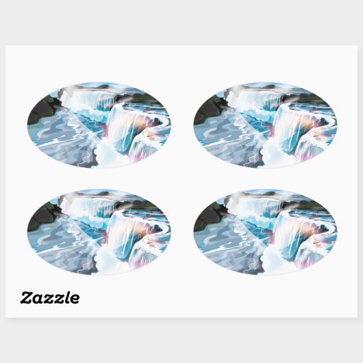 Niagara Herfsten Ovale Sticker (Vel)