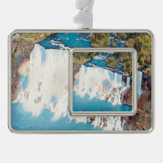 NIAGARA-HERFSTEN - Panorama Verzilverd Omlijst Ornament (Voorkant)