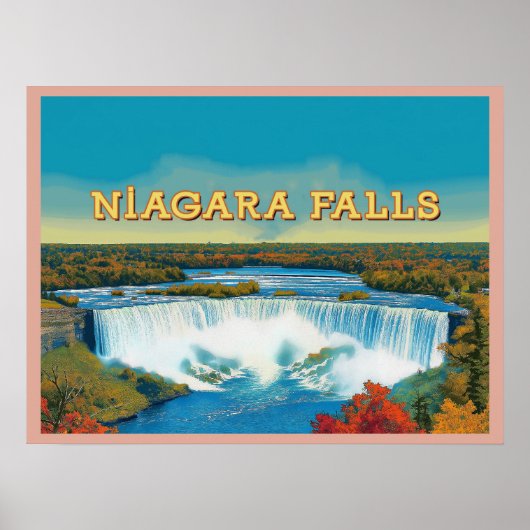 Niagara Herfsten - Prachtig watervallandschap Poster (Voorkant)