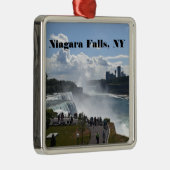Niagara Herfsten Premium Square Ornaments Metalen Ornament (Rechts)