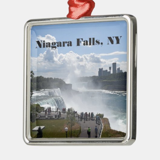 Niagara Herfsten Premium Square Ornaments Metalen Ornament (Links)